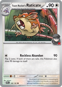 Team Rocket's Raticate #148 Destined Rivals