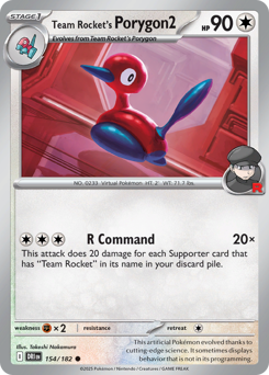 Team Rocket's Porygon2 #154 Destined Rivals