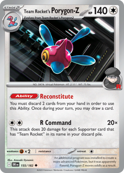 Team Rocket's Porygon-Z #155 Destined Rivals
