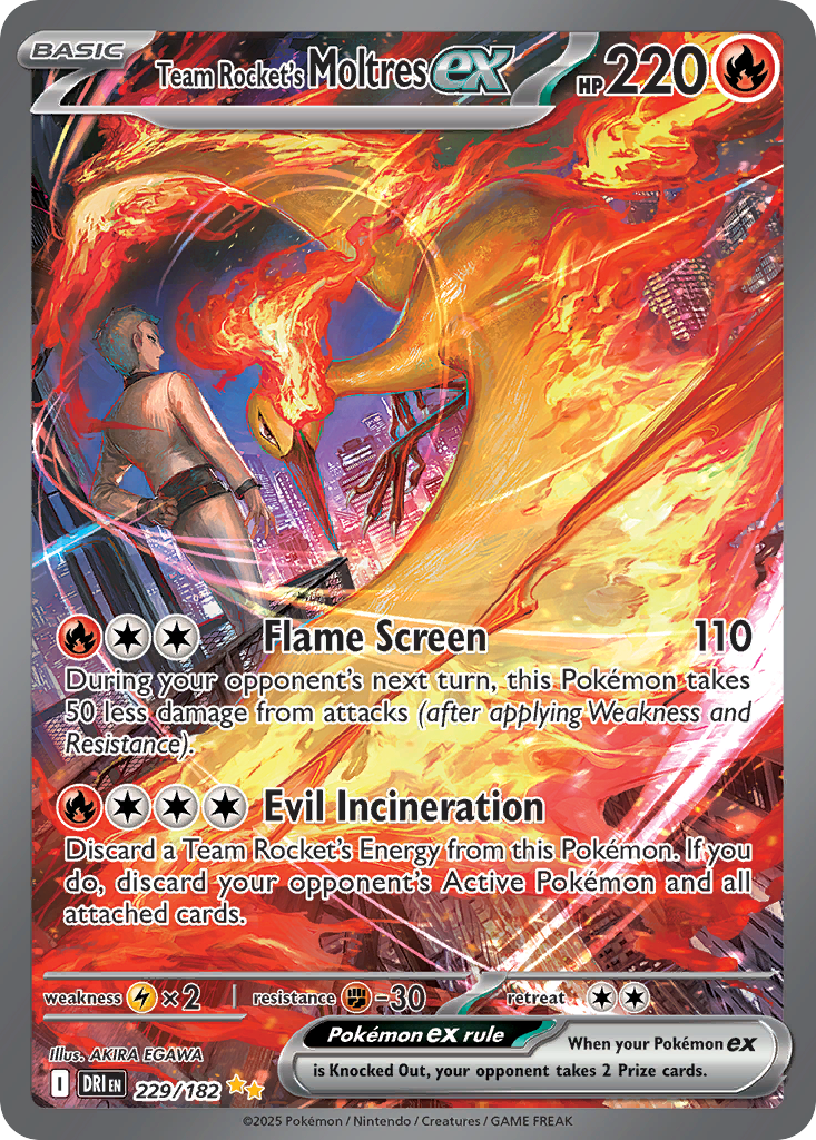 Team Rocket's Moltres ex #229 Destined Rivals