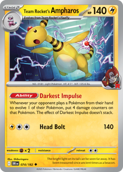 Team Rocket's Ampharos #74 Destined Rivals