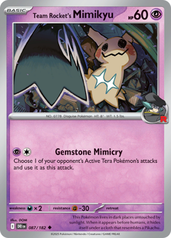 Team Rocket's Mimikyu #87 Destined Rivals