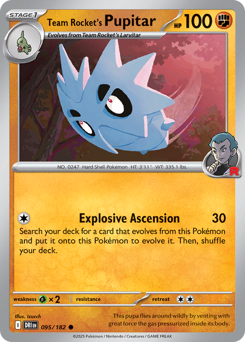 Team Rocket's Pupitar #95 Destined Rivals