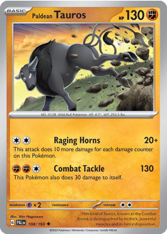 Paldean Tauros Paldea Evolved #108