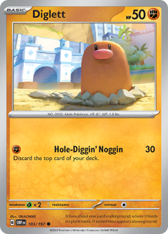 Diglett #103 Obsidian Flames