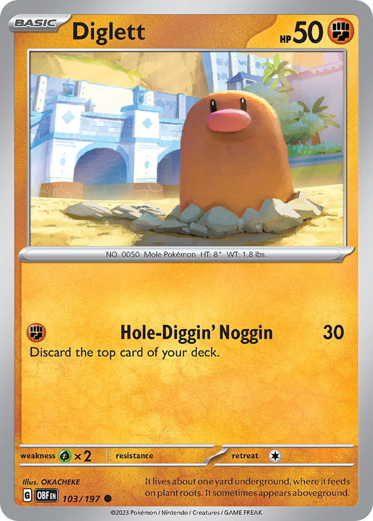 Diglett #103 Obsidian Flames