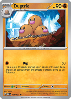 Dugtrio #104 Obsidian Flames