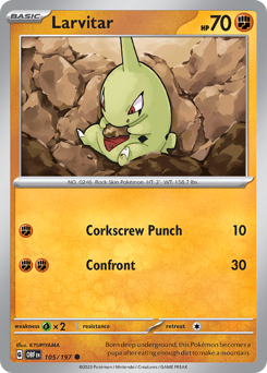 Larvitar #105 Obsidian Flames