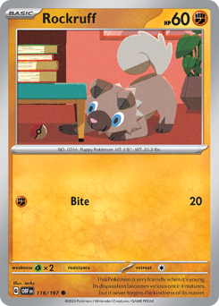 Rockruff #116 Obsidian Flames