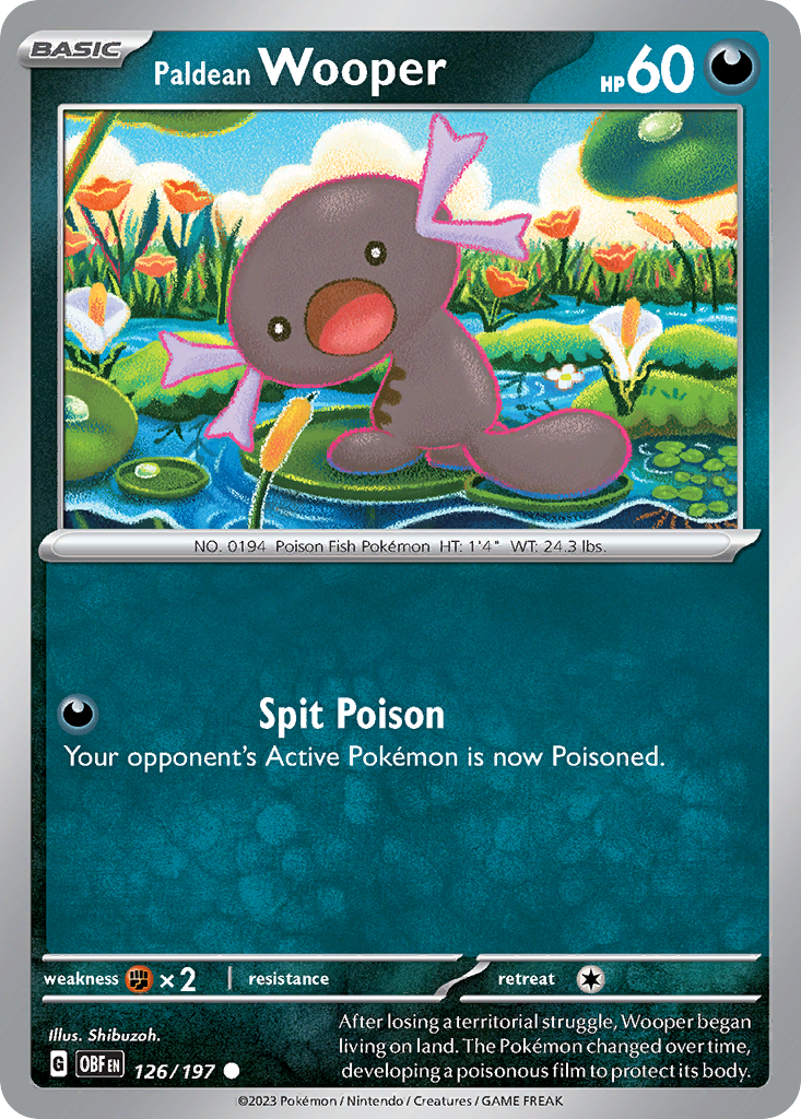 Paldean Wooper #126 Obsidian Flames