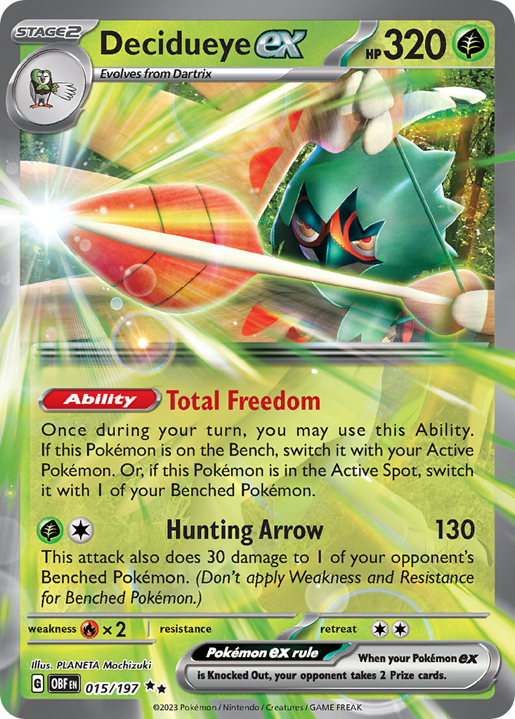 Decidueye ex #15 Obsidian Flames