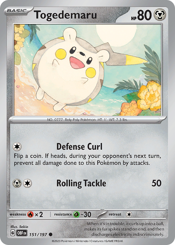 Togedemaru #151 Obsidian Flames