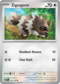 Zigzagoon #167 Obsidian Flames