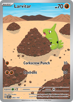 Larvitar #203 Obsidian Flames