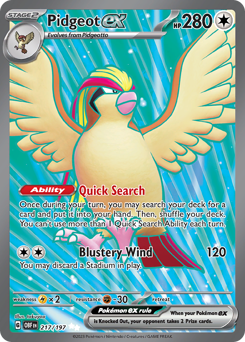 Pidgeot ex #217 Obsidian Flames
