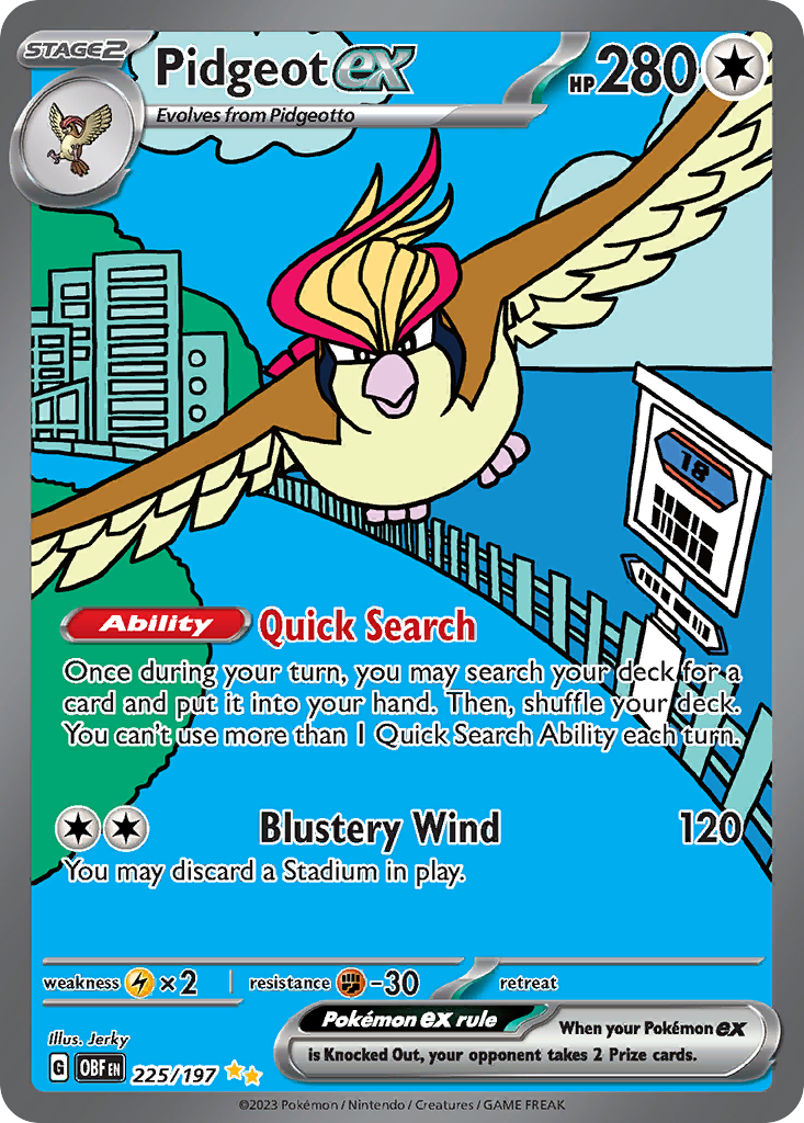 Pidgeot ex #225 Obsidian Flames