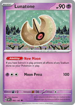 Lunatone #92 Obsidian Flames