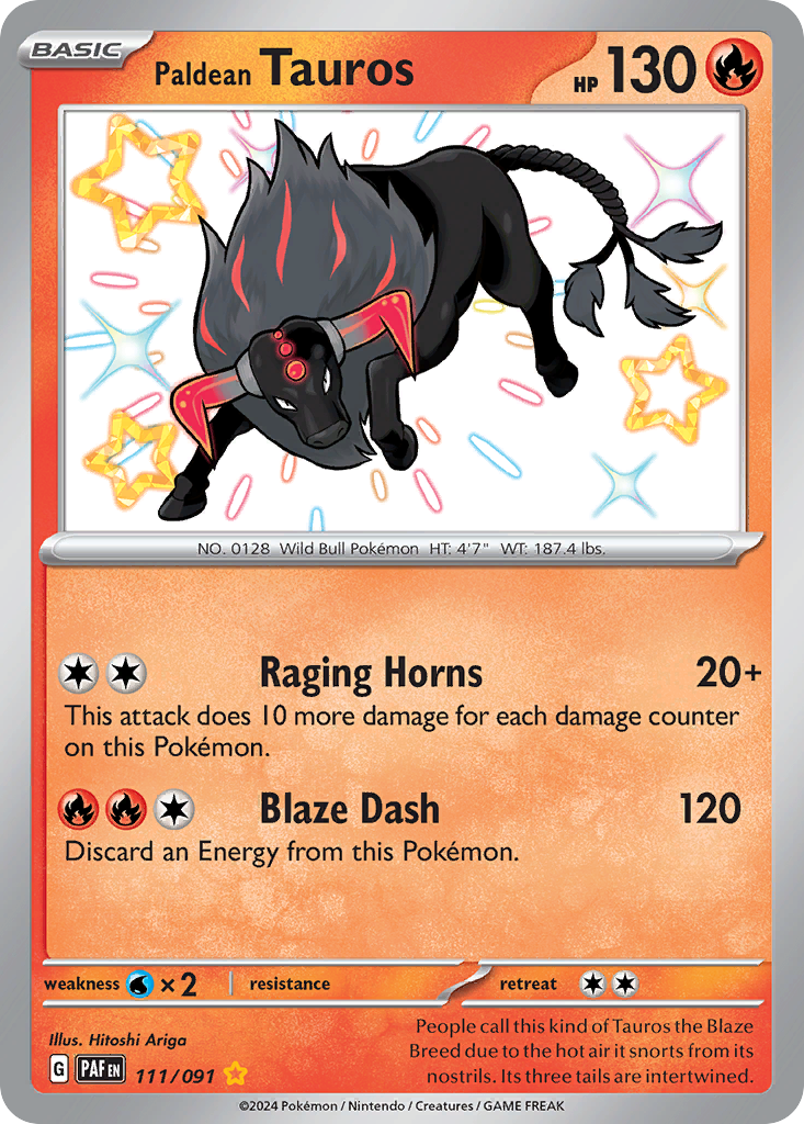 Paldean Tauros #111 Paldean Fates