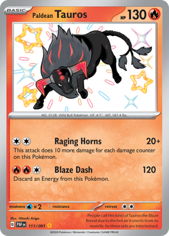 Paldean Tauros #111 Paldean Fates