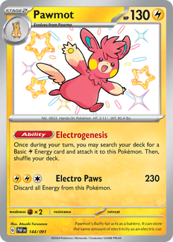Pawmot #144 Paldean Fates