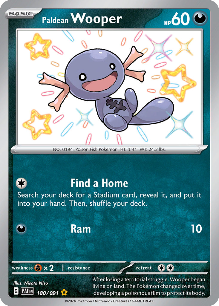 Paldean Wooper #180 Paldean Fates