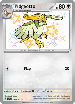 Pidgeotto #197 Paldean Fates