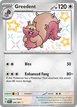Greedent #206 Paldean Fates