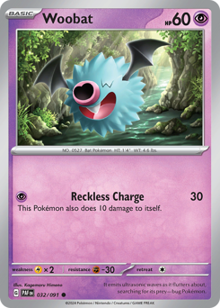 Woobat #32 Paldean Fates
