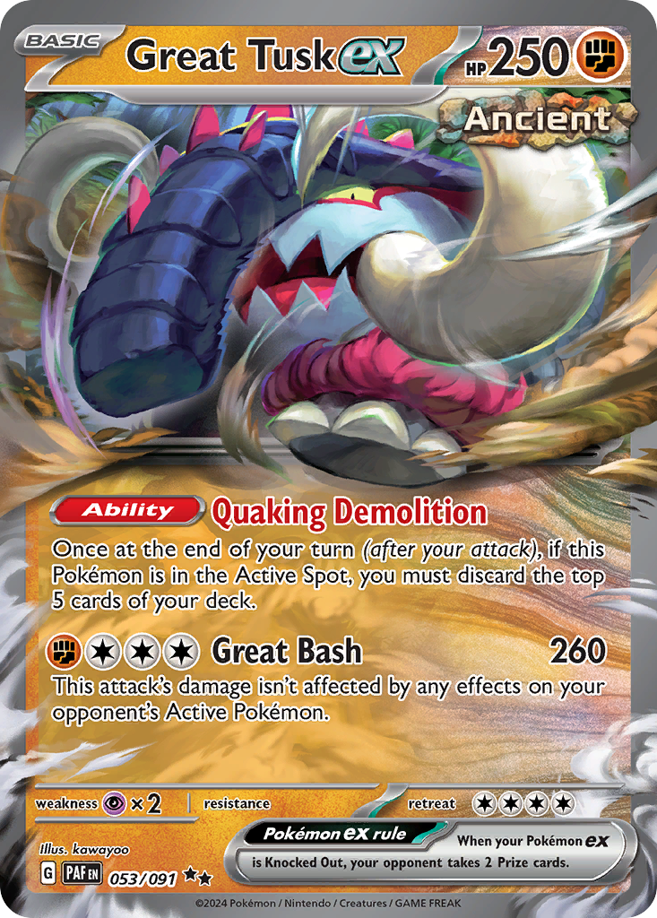 Great Tusk ex #53 Paldean Fates