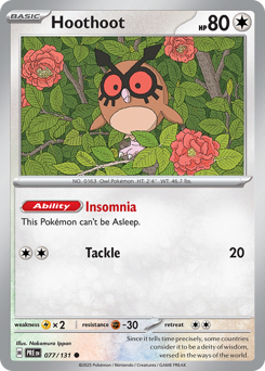 Hoothoot #77 Prismatic Evolutions