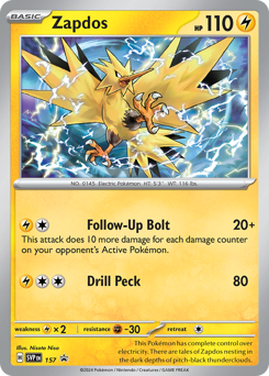 Zapdos #157 Scarlet & Violet Black Star Promos