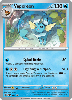 Vaporeon #168 Scarlet & Violet Black Star Promos