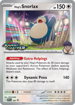 Hop's Snorlax #184 Scarlet & Violet Black Star Promos