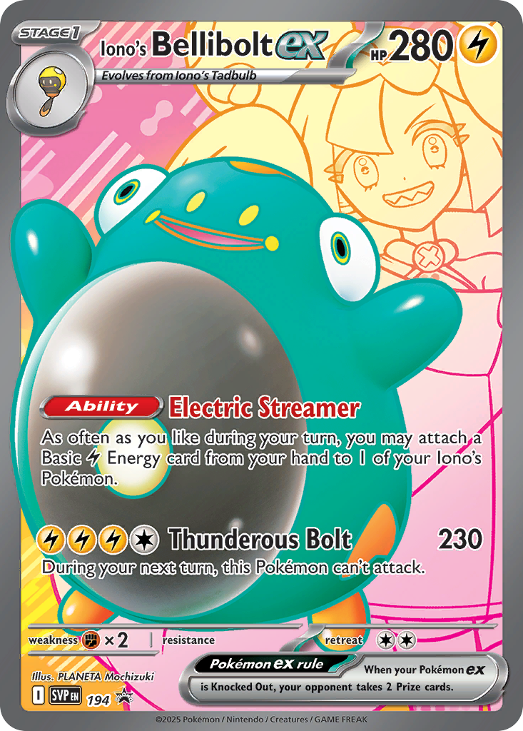 Iono's Bellibolt ex #194 Scarlet & Violet Black Star Promos
