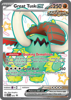 Great Tusk ex #72 Scarlet & Violet Black Star Promos