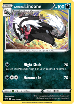 Galarian Linoone #118 Sword & Shield