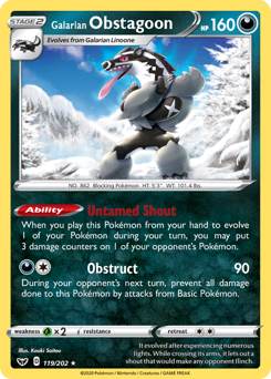 Galarian Obstagoon #119 Sword & Shield