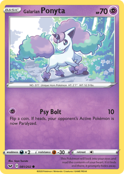 Galarian Ponyta #81 Sword & Shield