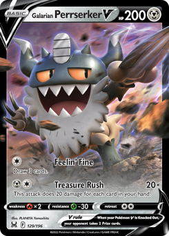 Galarian Perrserker V #129 Lost Origin