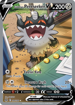 Galarian Perrserker V #184 Lost Origin