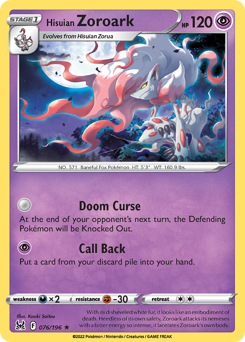 Hisuian Zoroark Lost Origin #76