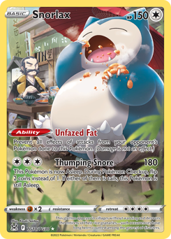 Snorlax #TG10 Lost Origin Trainer Gallery