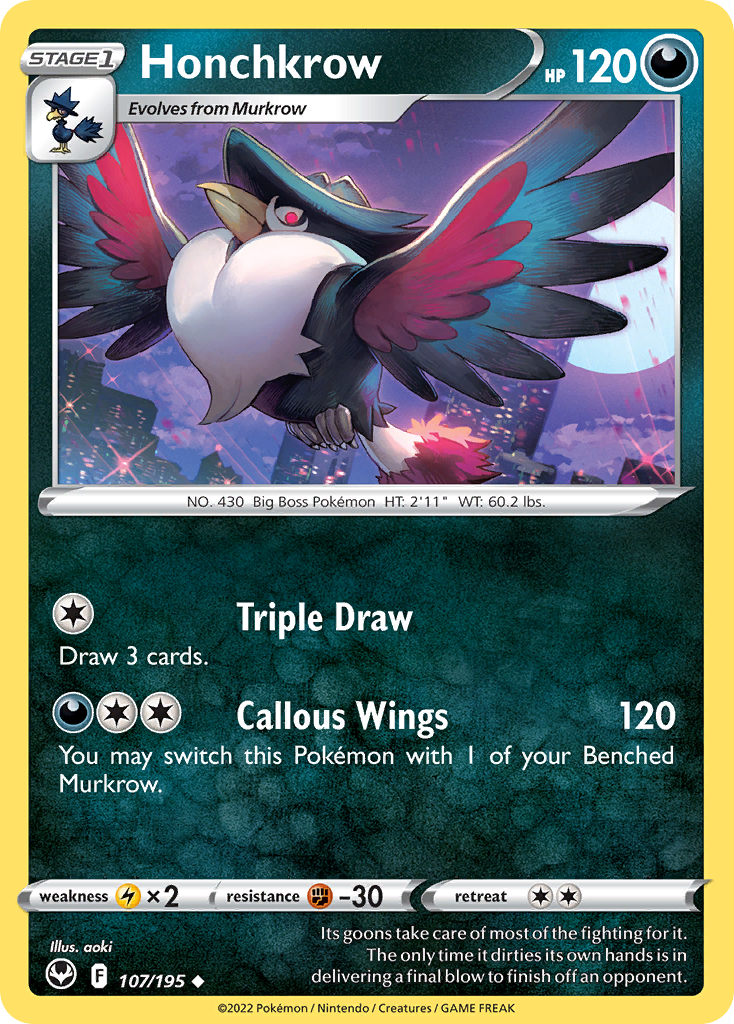 Honchkrow #107 Silver Tempest