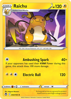 Raichu #50 Silver Tempest