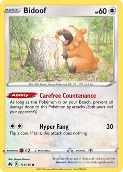 Bidoof #111 Crown Zenith