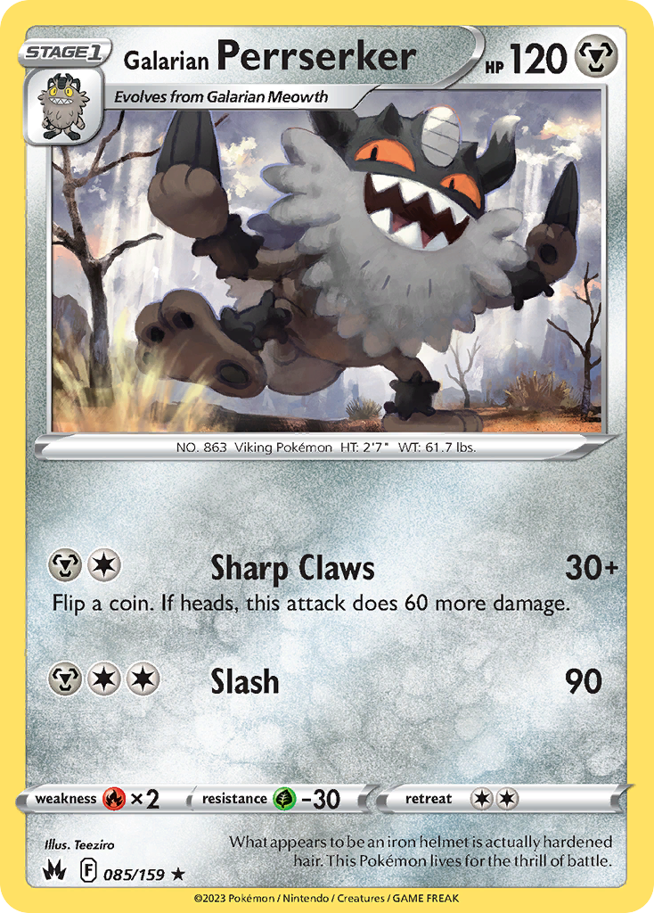 Galarian Perrserker #85 Crown Zenith