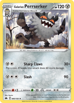 Galarian Perrserker #85 Crown Zenith