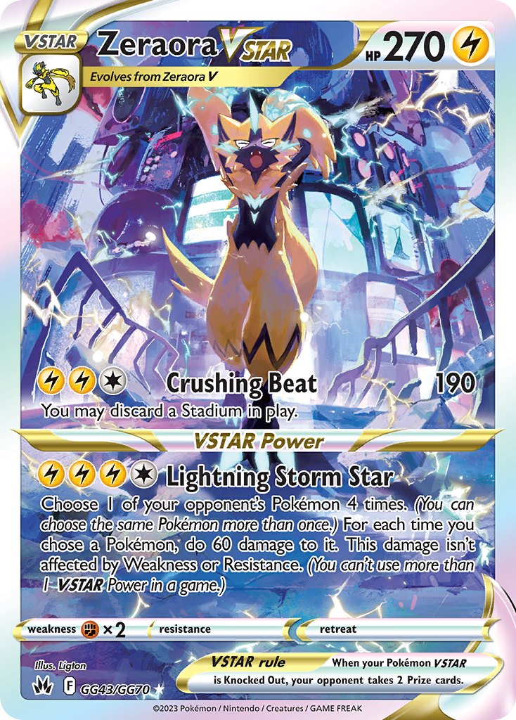 Zeraora VSTAR #GG43 Crown Zenith Galarian Gallery