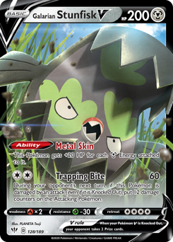 Galarian Stunfisk V #128 Darkness Ablaze
