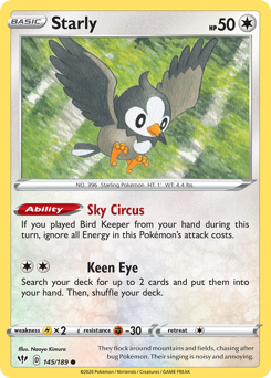 Starly #145 Darkness Ablaze